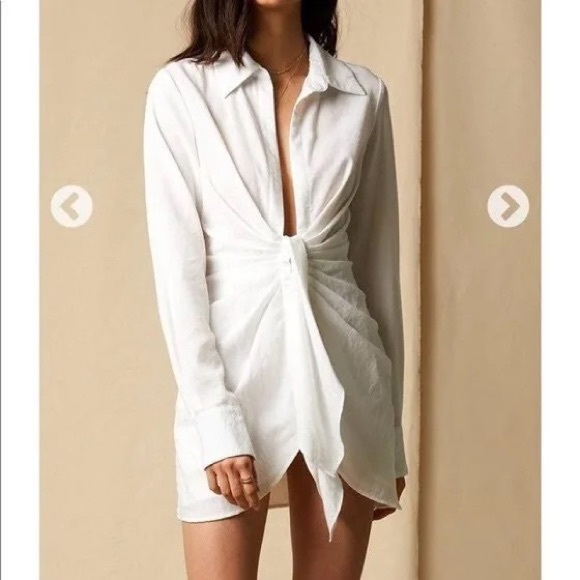 Choosy Sexy White Plunge Dress - Picture 1 of 5